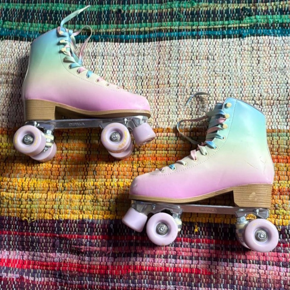 Size 11 impala pastel ombré skates with purple wheels